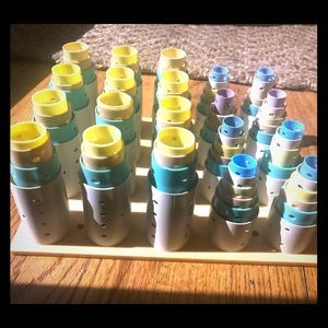 Vintage pastel plastic hair roller set